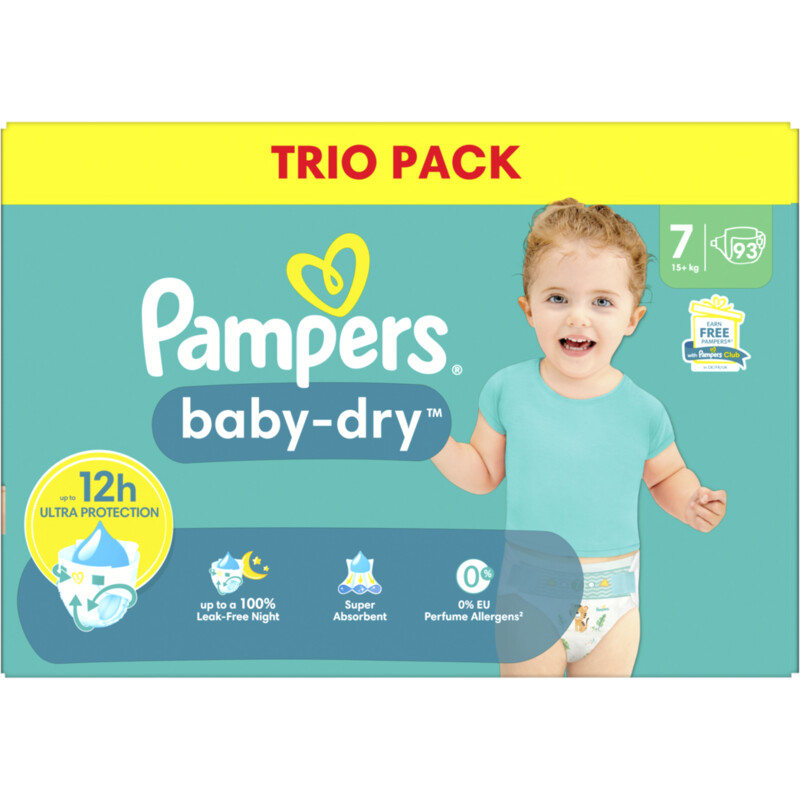 Luiers lotiondoekjes: Pampers Maat Baby Dry Mega Pack 93