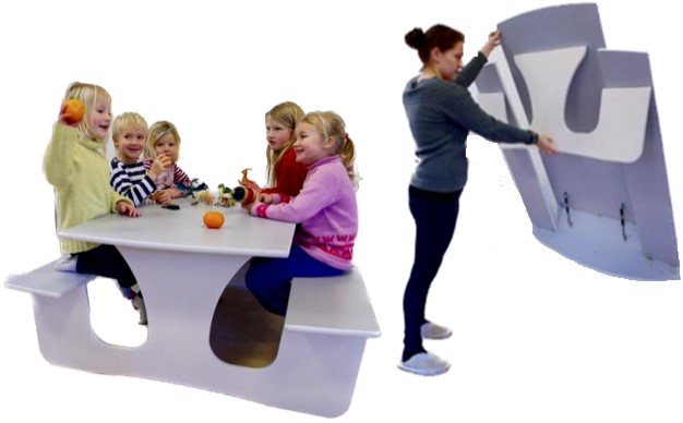MESA PLEGABLE PORTATIL TIPO PORTAFOLIO DE 180 X 74 X 74 CM, PLASTICO