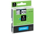 Tape Dymo D1 12mm 7m zwart/wit polyester