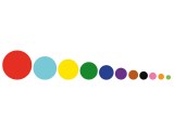 Plakfiguren cirkel 50 mm. gemengde kleuren nr 1