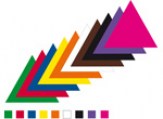 Plakfiguren driehoek 25x25x25 mm. gemengde kleuren nr 22